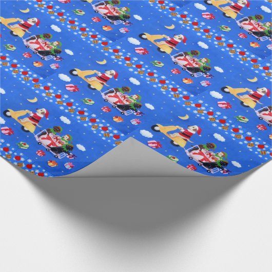 kerstlabrador Delivery Painting Cadeaupapier (Hoek)