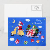 kerstlabrador Delivery Painting Feestdagenkaart (Voorkant / Achterkant)