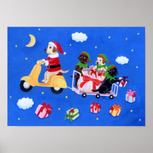 kerstlabrador Delivery Painting Poster