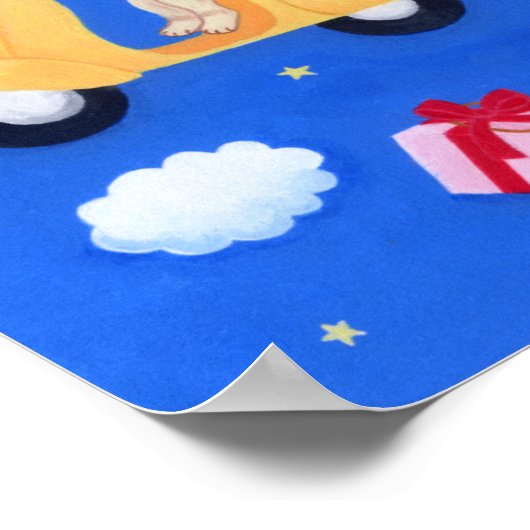 kerstlabrador Delivery Painting Poster (Hoek)