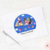kerstlabrador Delivery Painting Ronde Sticker (Envelop)