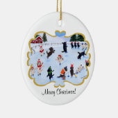 kerstlabrador flauwschilderij keramisch ornament (Rechts)