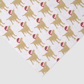 Kerstlabrador gele hond in Santa Hat Tissuepapier (Detail)