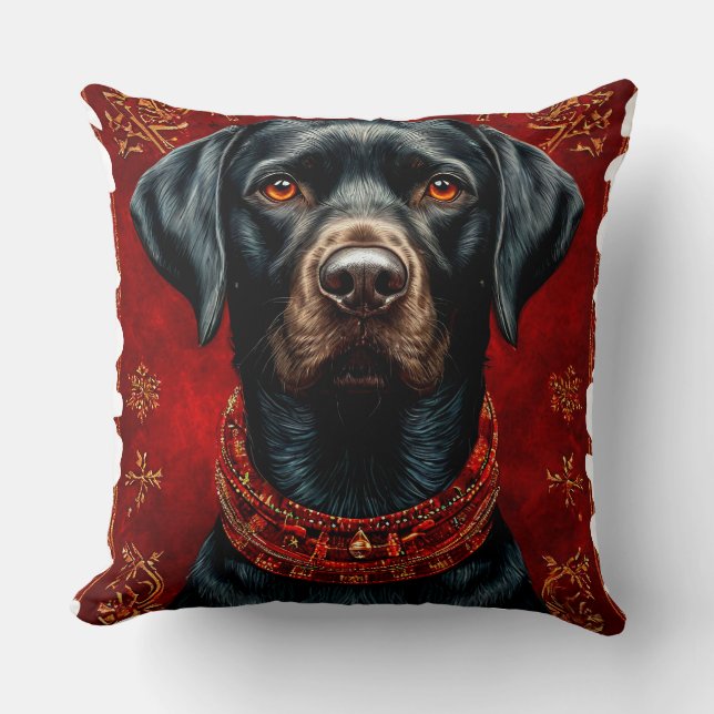 Kerstlabrador hond kussen (Voorkant)