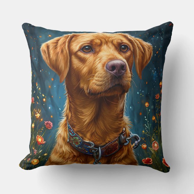 Kerstlabrador hond kussen (Voorkant)