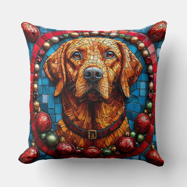 Kerstlabrador hond kussen (Voorkant)