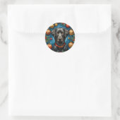 Kerstlabrador hond ronde sticker (Tas)