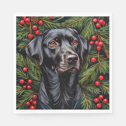 Kerstlabrador hond servet (Voorkant)
