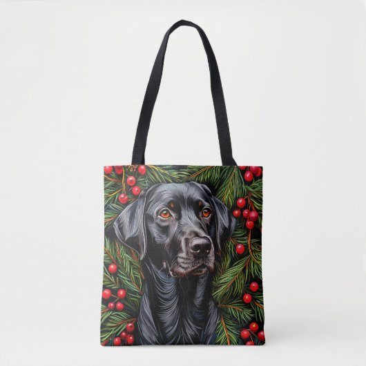 Kerstlabrador hond tote bag (Voorkant)