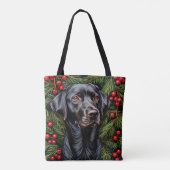 Kerstlabrador hond tote bag (Achterkant)