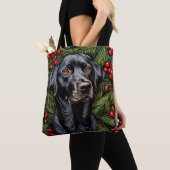 Kerstlabrador hond tote bag (Dichtbij)