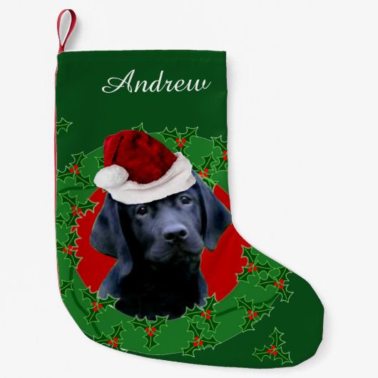 Kerstlabrador op maat gesneden hond kleine kerstsok (Voorkant)