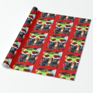 Kerstlabrador puppies rood verpakkingspapier cadeaupapier