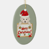 Kerstlabrador Puppy! Voor puppy Lovers. Keramisch Ornament (Rechts)