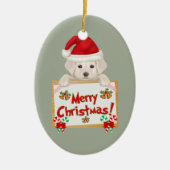Kerstlabrador Puppy! Voor puppy Lovers. Keramisch Ornament (Voorkant)