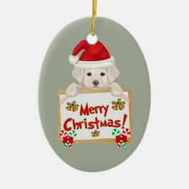 Kerstlabrador Puppy! Voor puppy Lovers. Keramisch Ornament