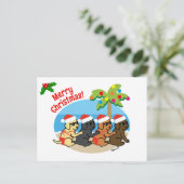 Kerstlabrador Retriever Beach Kinderen Feestdagenkaart (Staand voorkant)