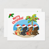 Kerstlabrador Retriever Beach Kinderen Feestdagenkaart (Voorkant / Achterkant)