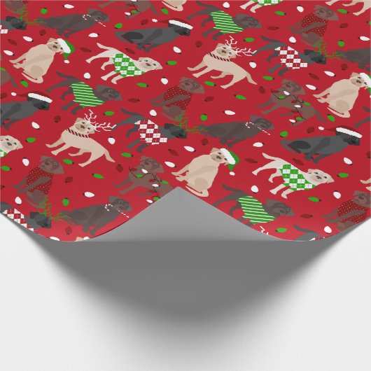 Kerstlabrador Retriever Cadeaupapier (Hoek)