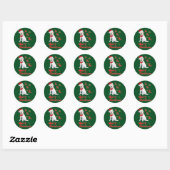 kerstlabrador ronde sticker (Vel)