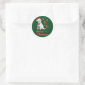 kerstlabrador ronde sticker (Tas)