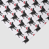 Kerstlabrador zwarte hond in Santa Hat Tissuepapier (Detail)