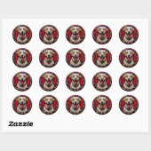 Kerstlabradorhond Ronde Sticker (Vel)