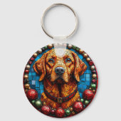 Kerstlabradorhond Sleutelhanger (Achterkant)