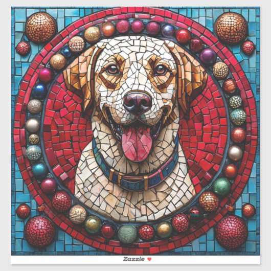 Kerstlabradorhond Sticker (Vel)