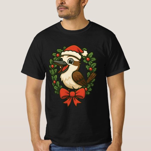 Kerstlachende Kookaburra T-shirt (Voorkant)