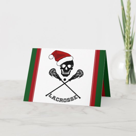 kerstlacrosse feestdagen kaart (Voorkant)