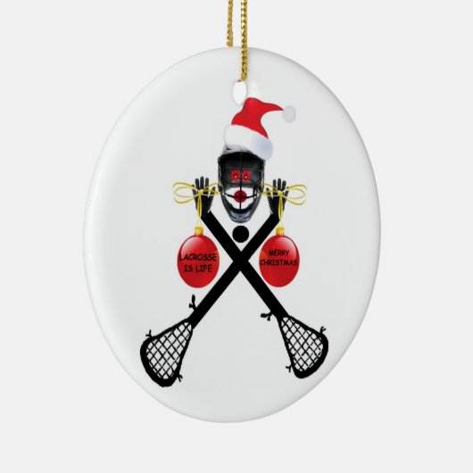 kerstlacrosse keramisch ornament (Rechts)