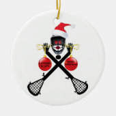 kerstlacrosse keramisch ornament (Voorkant)
