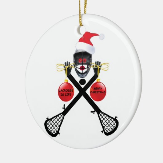 kerstlacrosse keramisch ornament (Links)