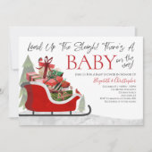 Kerstlading in het Baby shower van de zware winter Kaart (Voorkant)