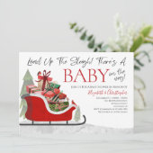 Kerstlading in het Baby shower van de zware winter Kaart (Staand voorkant)