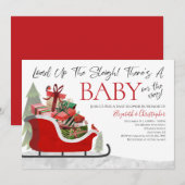 Kerstlading in het Baby shower van de zware winter Kaart (Voorkant / Achterkant)