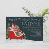 Kerstlading in het Baby shower van de zware winter Kaart (Staand voorkant)