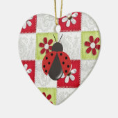Kerstladybug Keramisch Ornament (Links)