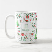 Kerstlama, Cactus, Berries, Monogram bomen Koffiemok (Links)