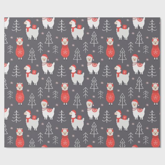 Kerstlama Cadeaupapier (Vlak)