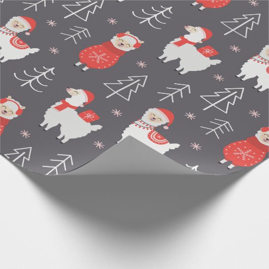 Kerstlama Cadeaupapier (Hoek)