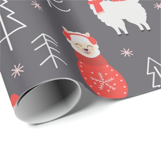 Kerstlama Cadeaupapier (Rol Hoek)