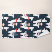 Kerstlama naadloos patroon badhanddoek (Badhanddoek)