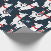 Kerstlama naadloos patroon cadeaupapier (Hoek)