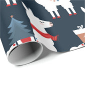 Kerstlama naadloos patroon cadeaupapier (Rol Hoek)
