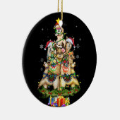 kerstlama Santa Hat Tree Llama Keramisch Ornament (Rechts)