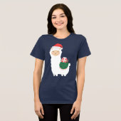 Kerstlama Tri-Blend Shirt (Voorkant volledig)
