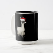 kerstlama tweekleurige koffiemok (Voorkant links)