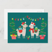 Kerstlamas Briefkaart (Voorkant / Achterkant)